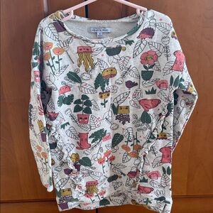 Souris Mini Girls' Cream Floral & Animal Print Dress